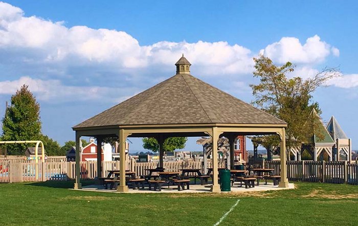 Gazebo with picnic tables