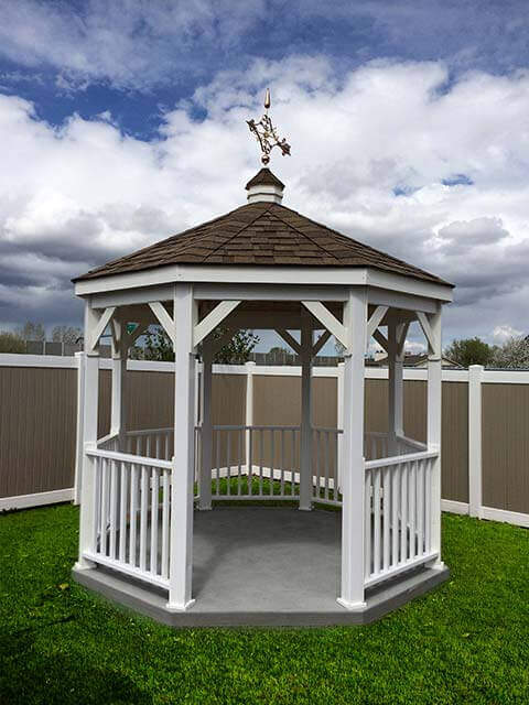 vinyl gazebo with weather vane