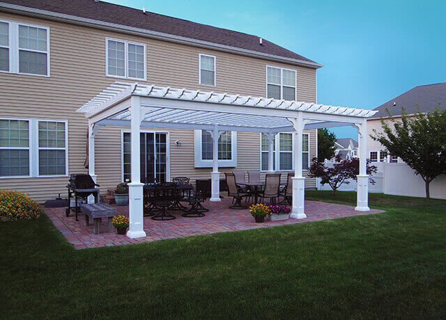 classic vinyl pergola with superior posts