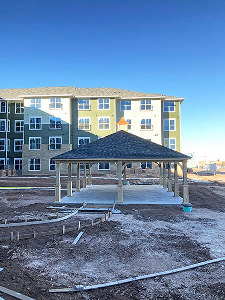 progress on commercial pergola