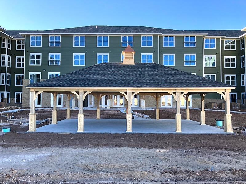 view of commercial pergola