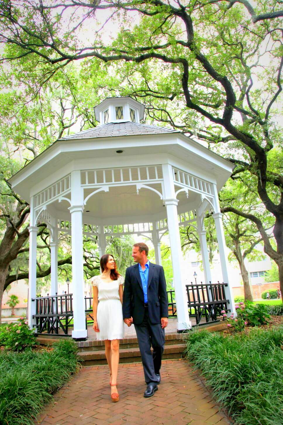 Couple in a vinyl gazebo