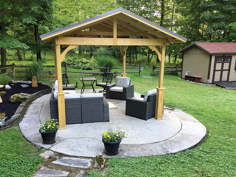 pavilion in a box with outdoor furniture