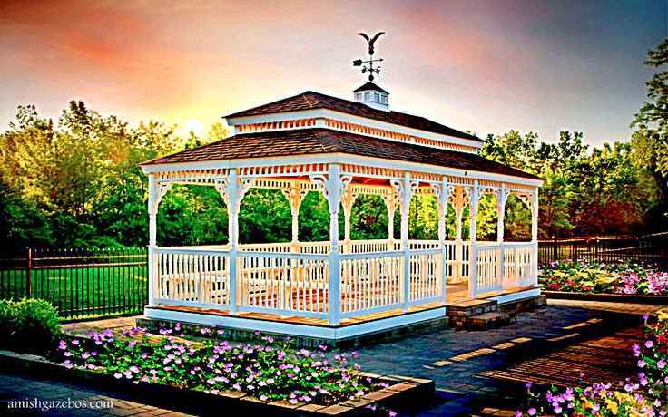 rectangle pavilion with eagle weathervane