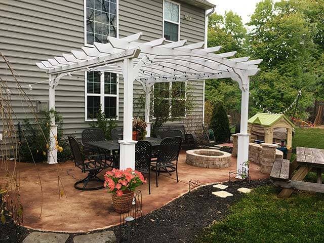 Vinyl Pergola in a Box on a patio