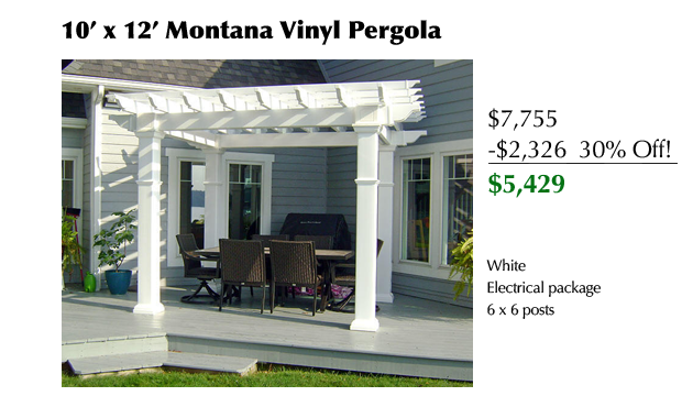 10 x 12 Montana Vinyl Pergola