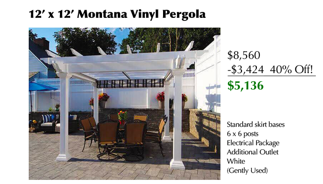 12 x 12 Montana Vinyl Pergola